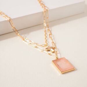 Avenue Zoe Cross and Stone Layered Chain Necklace